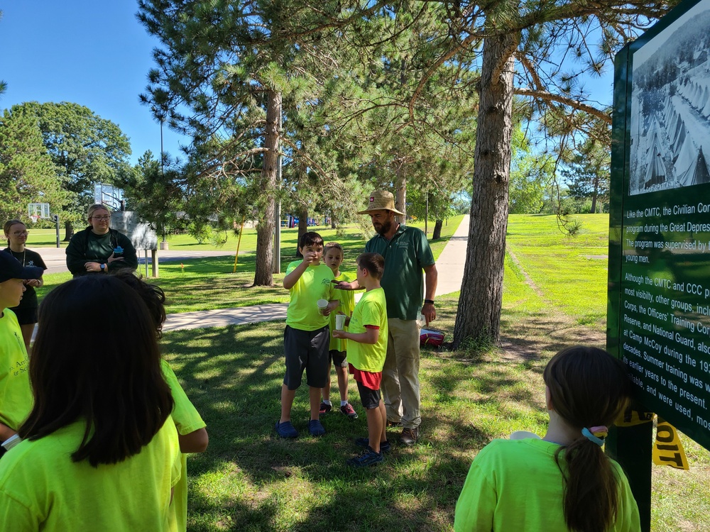 Fort McCoy archaeology team shares knowledge with youth during July 2022 South Post dig