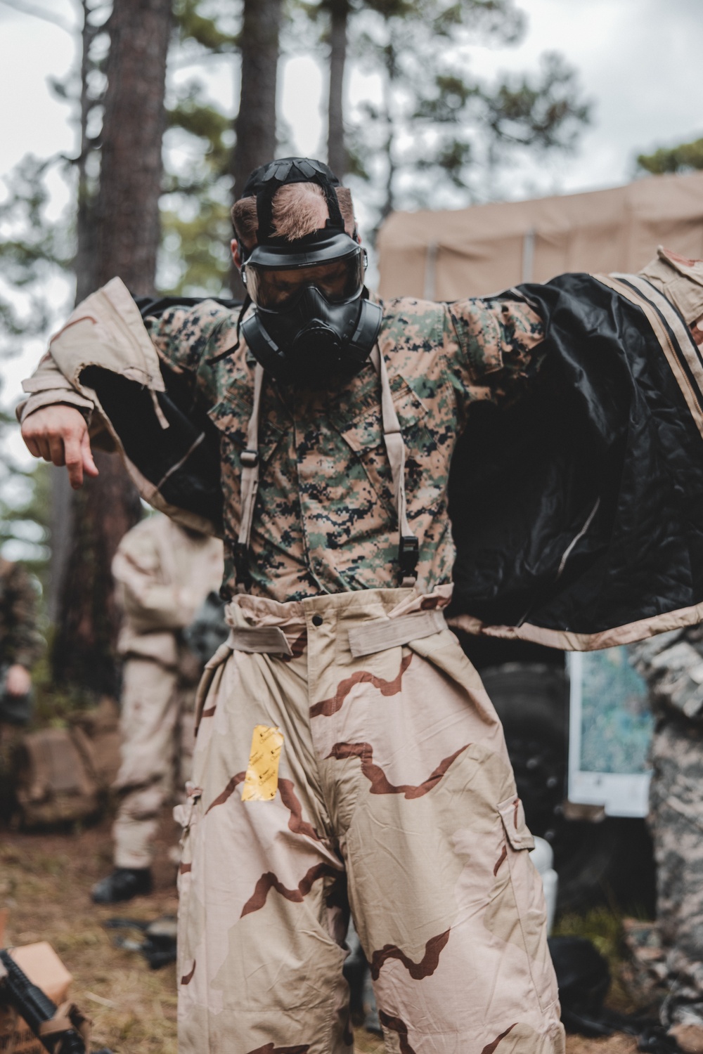 Combat Logistics Battalion 22 conducts simulated mass casualty chemical, biological, radiological, and nuclear training during its Marine Corps Combat Readiness Evaluation (Day 6)