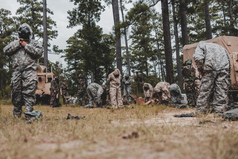 Combat Logistics Battalion 22 conducts simulated mass casualty chemical, biological, radiological, and nuclear training during its Marine Corps Combat Readiness Evaluation (Day 6)