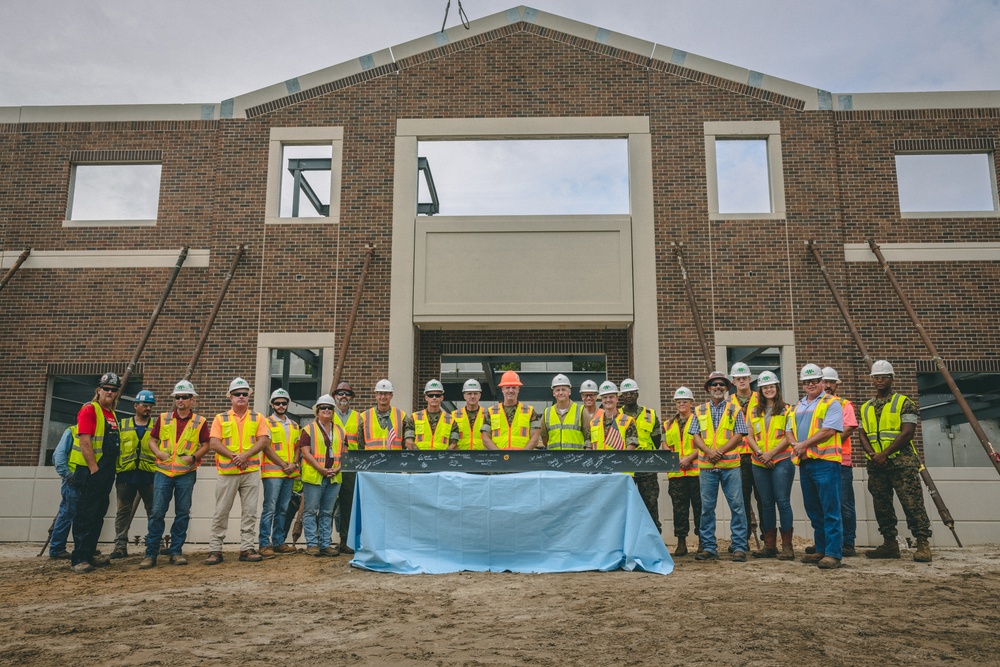 2nd Marine Logistics Group conducts topping out ceremony at new headquarters construction site