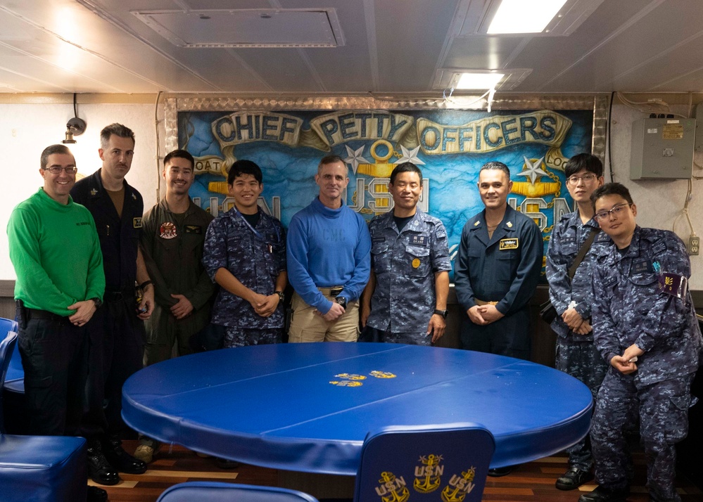 JMSDF Ohnami Sailors Tour USS Tripoli Underway