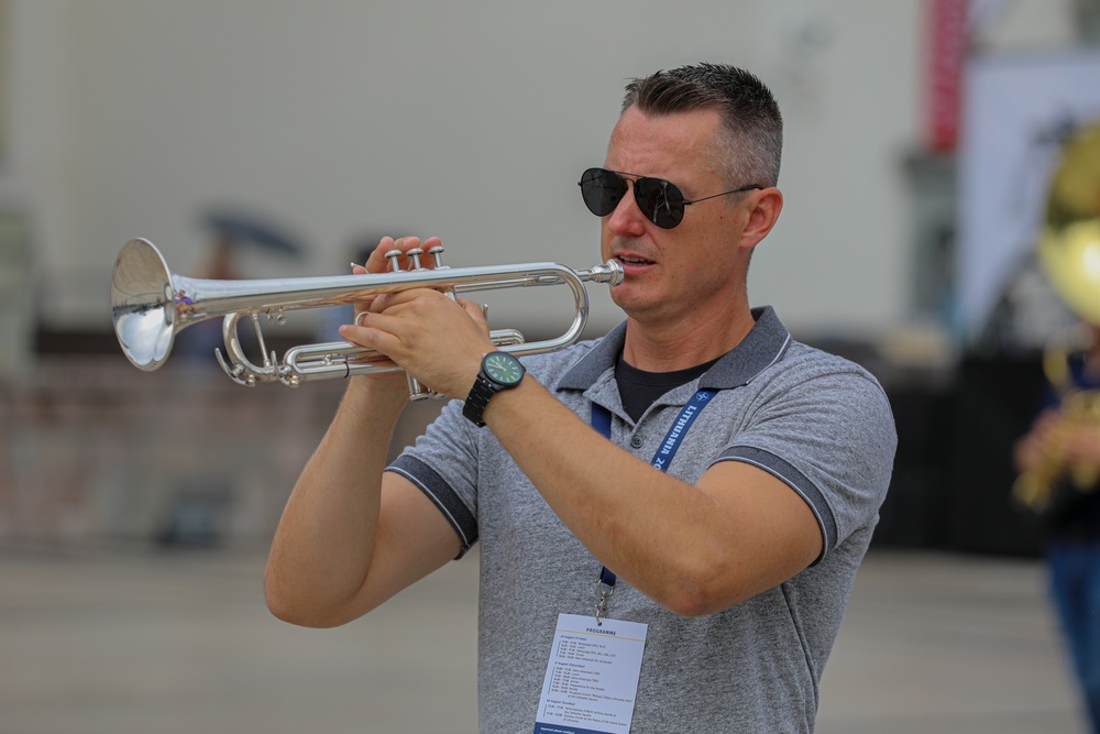 Big Red One Band Conducts Military Tattoo Rehearsal, Lithuania