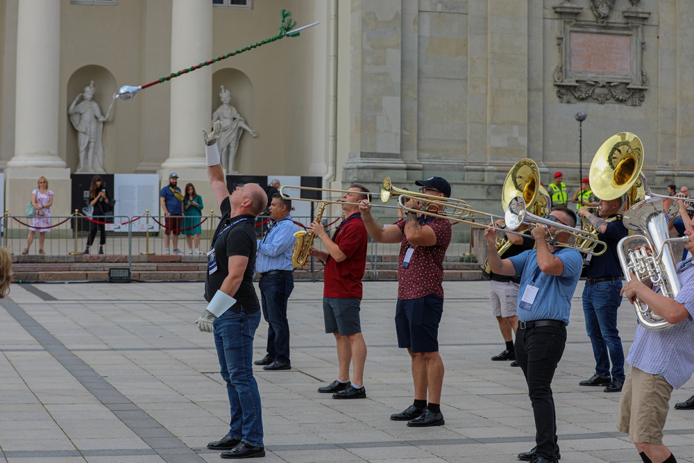 Big Red One Band Conducts Military Tattoo Rehearsal, Lithuania