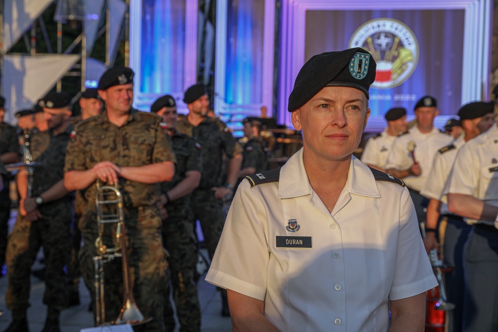 Big Red One Band Conducts Dress Rehearsal with NATO Ally Bands