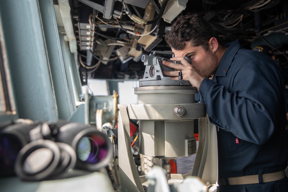 The USS Bainbridge is on a scheduled deployment in the U.S. Naval Forces Europe area of operations, employed by U.S. Sixth Fleet to defend U.S., Allied and Partner interests.