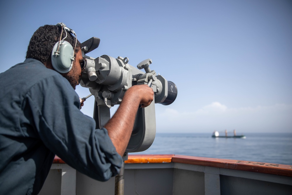 The USS Bainbridge is on a scheduled deployment in the U.S. Naval Forces Europe area of operations, employed by U.S. Sixth Fleet to defend U.S., Allied and Partner interests.