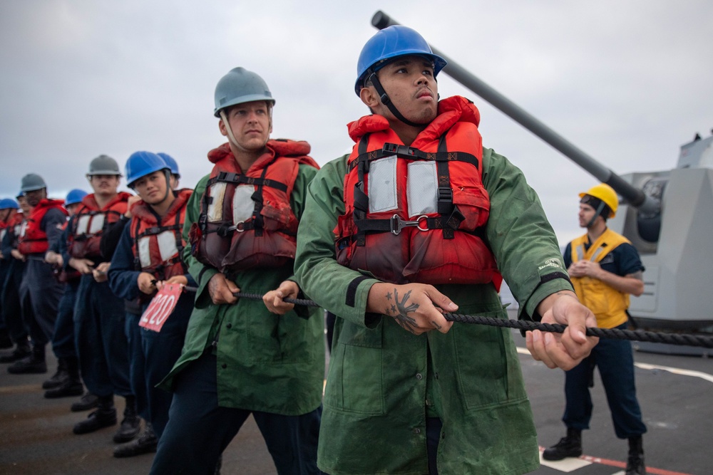 The USS Bainbridge is on a scheduled deployment in the U.S. Naval Forces Europe area of operations, employed by U.S. Sixth Fleet to defend U.S., Allied and Partner interests.