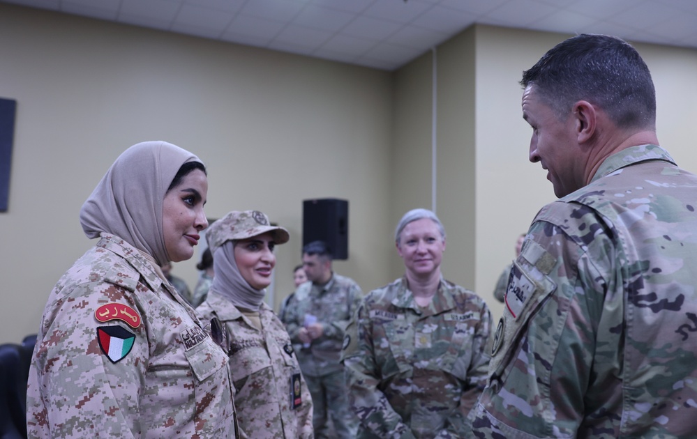 Kuwait Soldiers Visit Area Support Group – Kuwait, during Women’s Equality Day Event, 2022