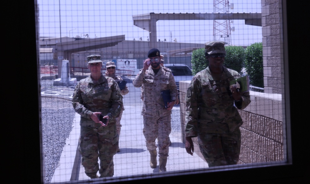 Kuwait Soldiers Visit Area Support Group – Kuwait during Women’s Equality Day Event, 2022