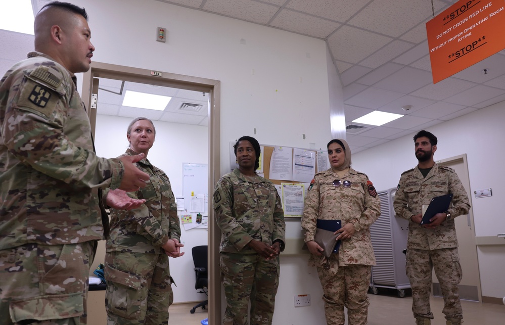 Kuwait Soldiers Visit Area Support Group – Kuwait, during Women’s Equality Day Event, 2022