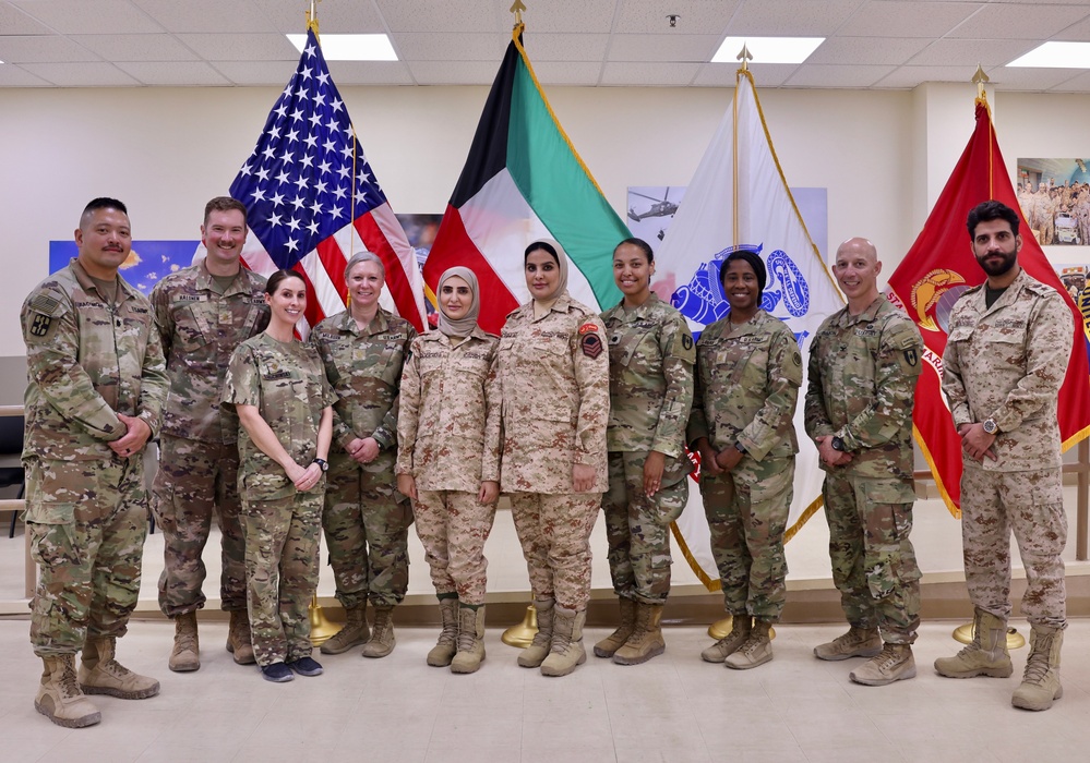 Kuwait Soldiers Visit Area Support Group – Kuwait, during Women’s Equality Day Event, 2022