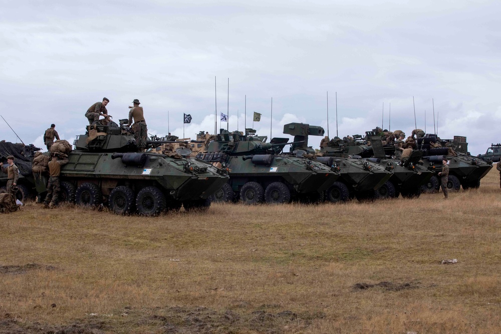 Light Armored Vechiles Staged on the shore of Sweden