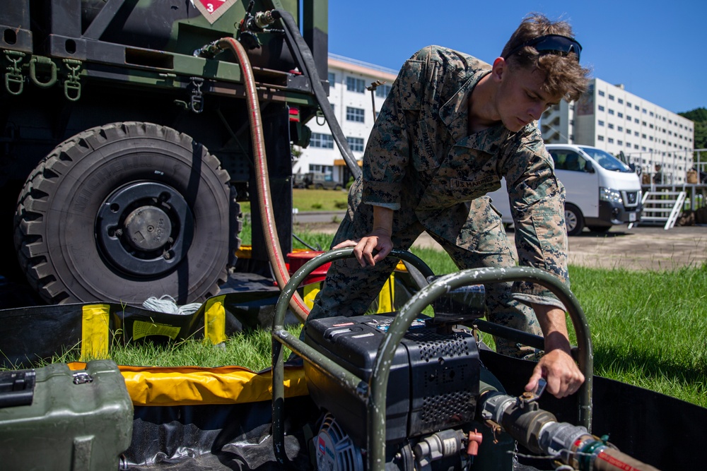 U.S. Marines setup a FARP to support Orient Shield 22