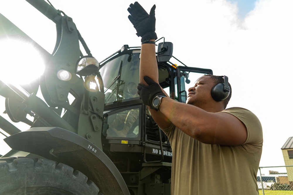 Airmen of 30th Aerial Port Squadron get forklift certified