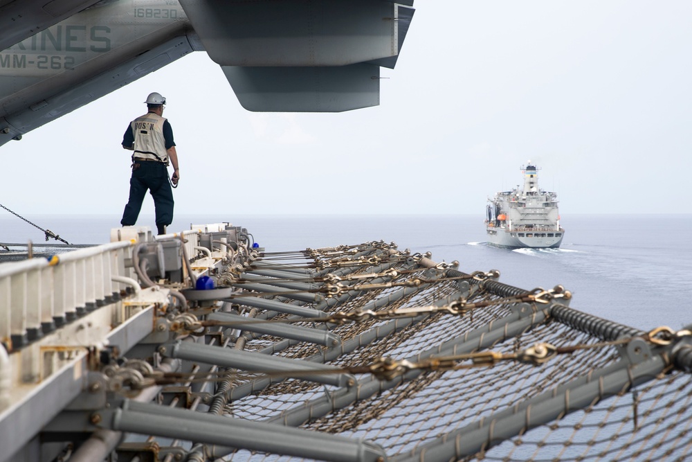 USS Tripoli RAS with USNS Big Horn
