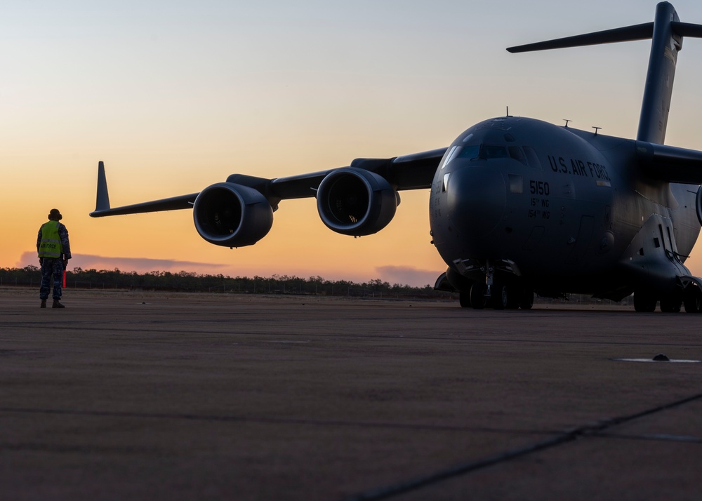 USAF C-17 provides airlift in Australia