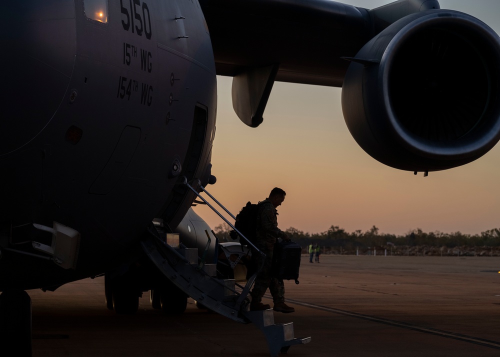 USAF C-17 provides airlift in Australia