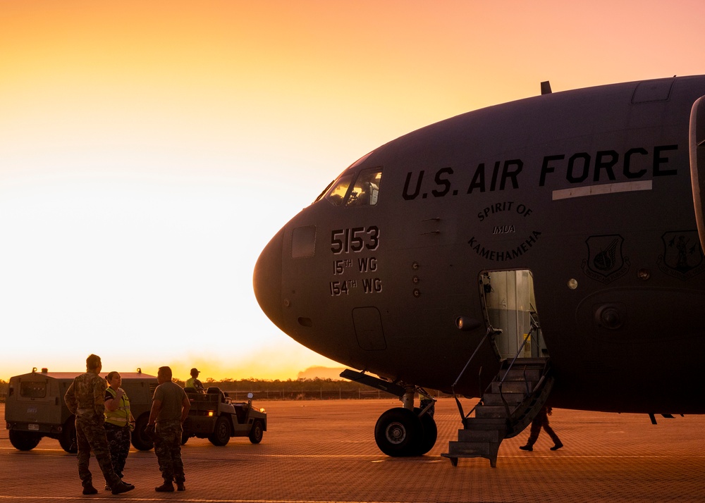 USAF C-17 provides airlift in Australia