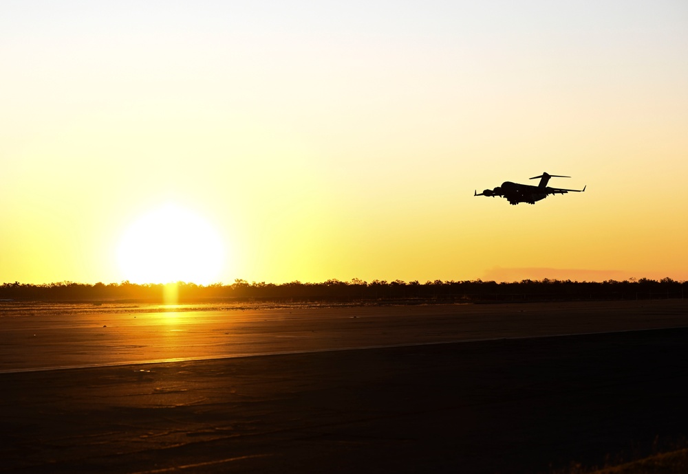 C-17 Arrival at Royal Australian Air Force Base Tindal