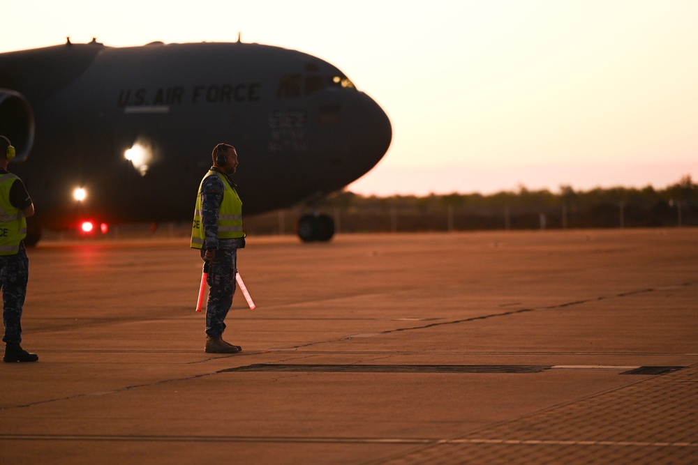 C-17 Arrival at Royal Australian Air Force Base Tindal