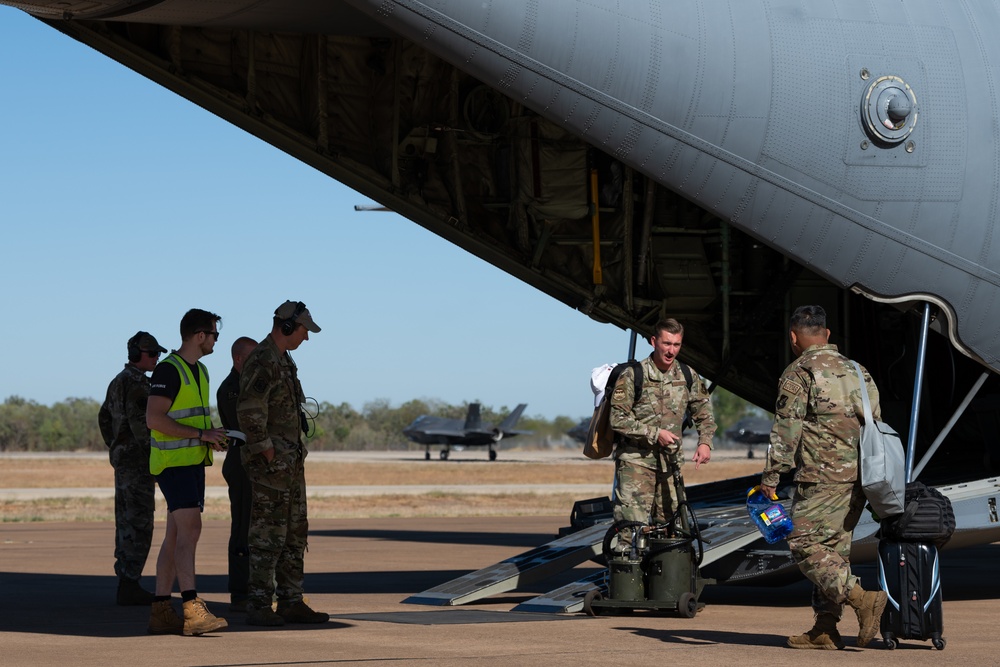 U.S. Air Force C-130J Super Hercules departs RAAF Base Tindal