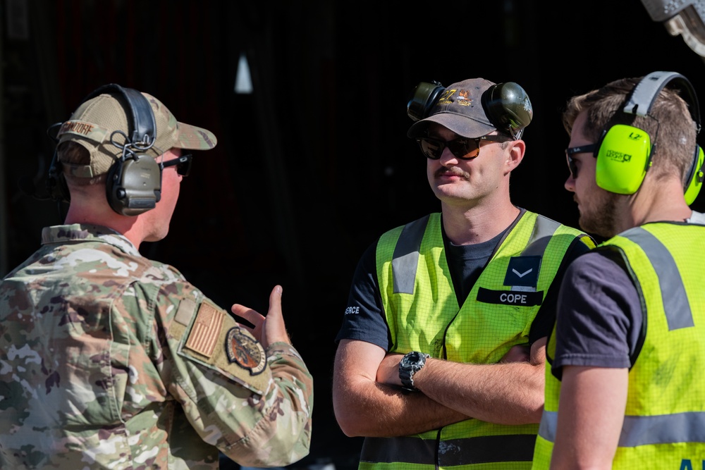 U.S. Air Force C-130J Super Hercules departs RAAF Base Tindal