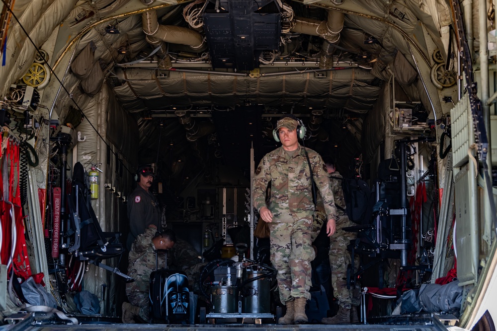 U.S. Air Force C-130J Super Hercules departs RAAF Base Tindal