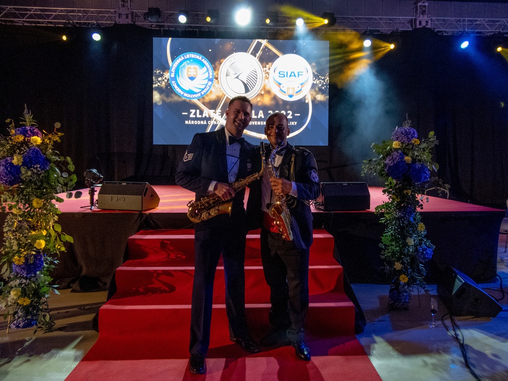 The U.S. Air Forces Ambassador’s Rock Band performs at various Slovak International Air Fest Events