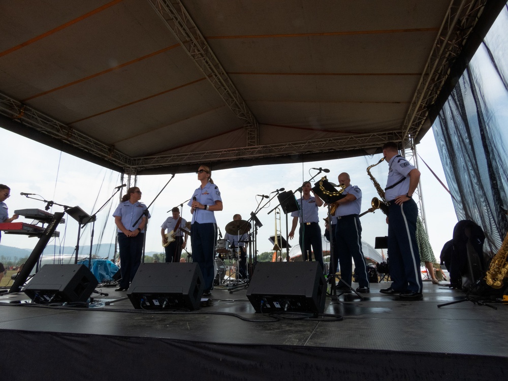 The U.S. Air Forces Ambassador’s Rock Band performs at various Slovak International Air Fest Events