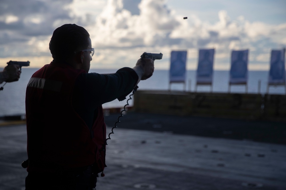 USS Tripoli Small arms Gun Shoot