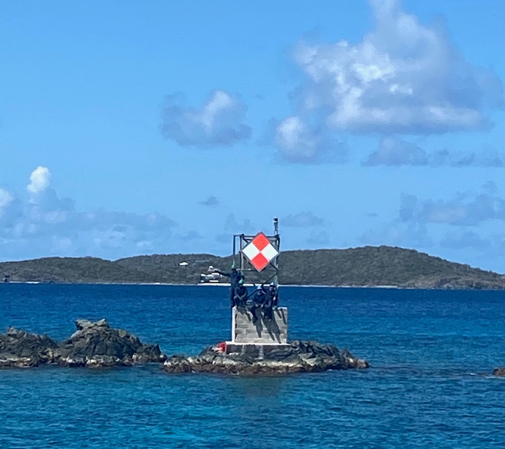 Coast Guard Aids to Navigation Team completes rebuild of Current Rock and Steven Cay navigation lights in the U.S. Virgin Islands