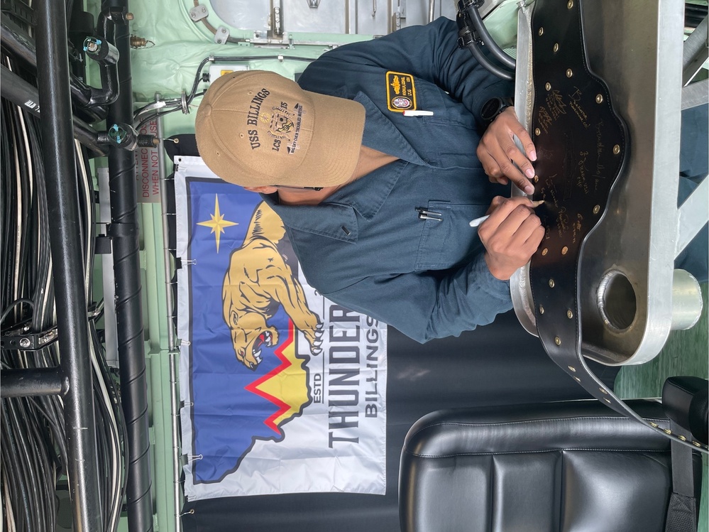 USS Billings' Sailor Receives SWO Pin