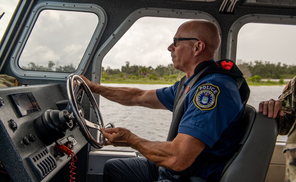 Tyndall Security Forces Marine Patrol defends the base, the bays