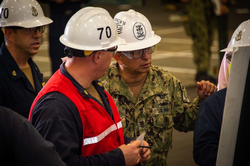 USS Carl Vinson (CVN 70) Sailors Conduct Fire Casualty Drill with San Diego Federal Fire Department