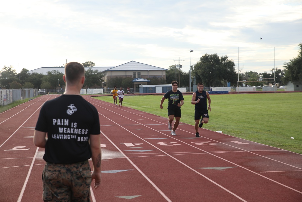 U.S. Marines Held a Modified Combat Fitness Test at Sulphur High School