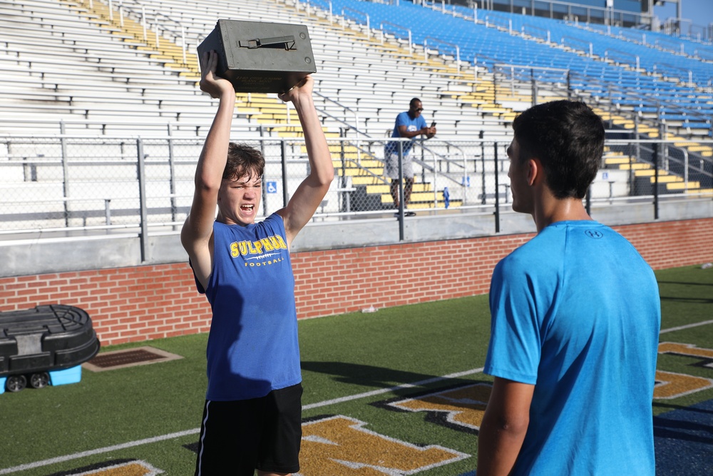 U.S. Marines Held a Modified Combat Fitness Test at Sulphur High School