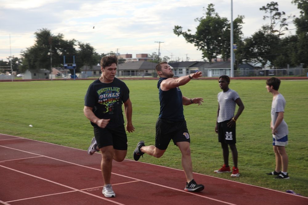 U.S. Marines Held a Modified Combat Fitness Test at Sulphur High School