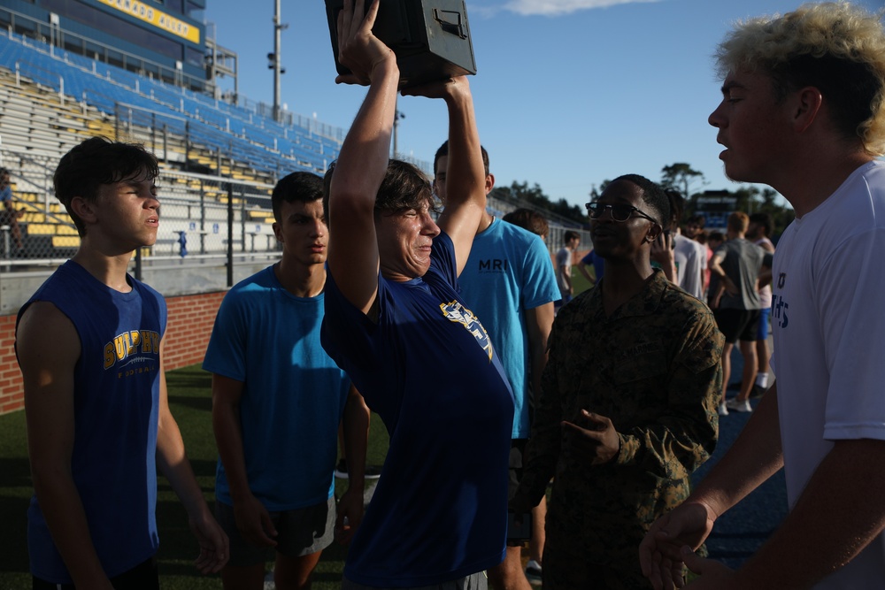 U.S. Marines Held a Modified Combat Fitness Test at Sulphur High School