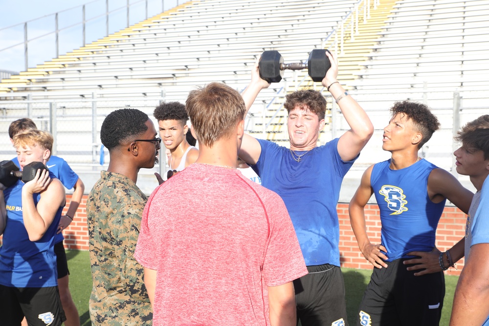 U.S. Marines Held a Modified Combat Fitness Test at Sulphur High School