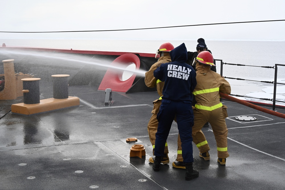 Coast Guard Cutter Healy conducts damage control training