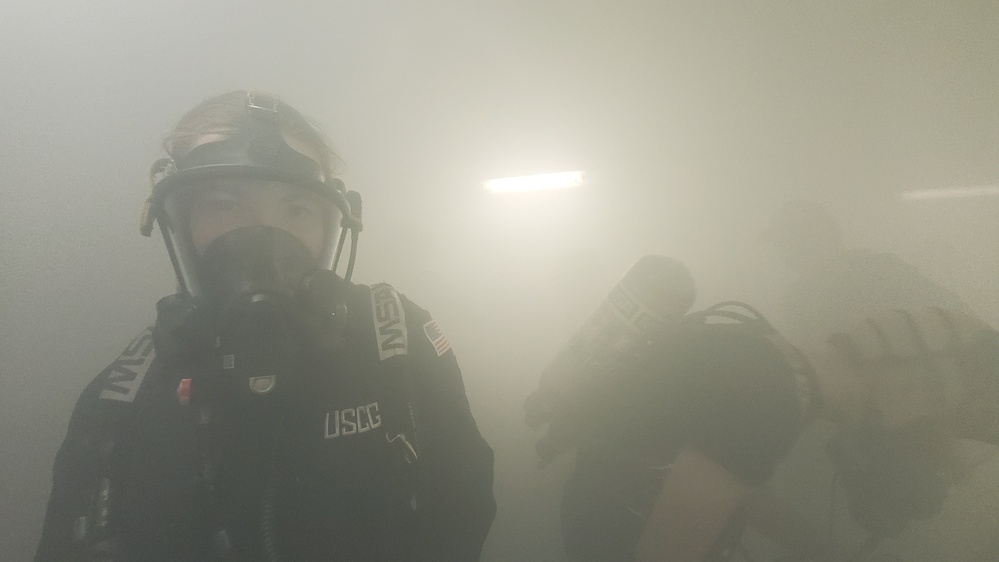 Coast Guard Cutter Healy crewmembers conduct de-smoking training