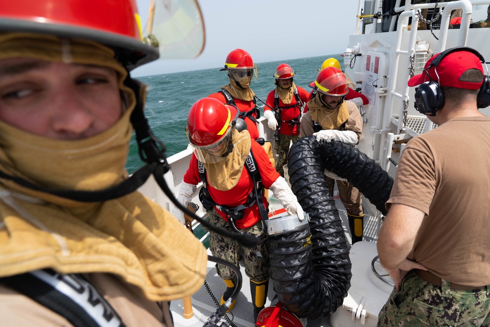 USCG Fast Response Cutter conduct emergency training drills