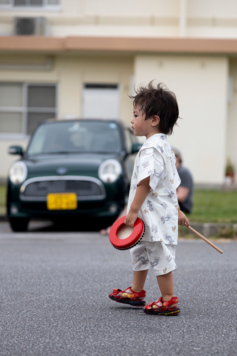 Jaagaru Eisa Group performs an Eisa march through military housing