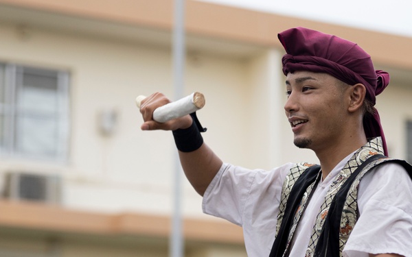 Jaagaru Eisa Group performs an Eisa march through military housing