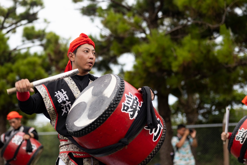 Jaagaru Eisa Group performs an Eisa march through military housing