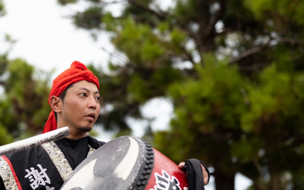Jaagaru Eisa Group performs an Eisa march through military housing