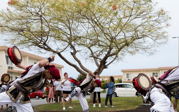 Jaagaru Eisa Group performs an Eisa march through military housing