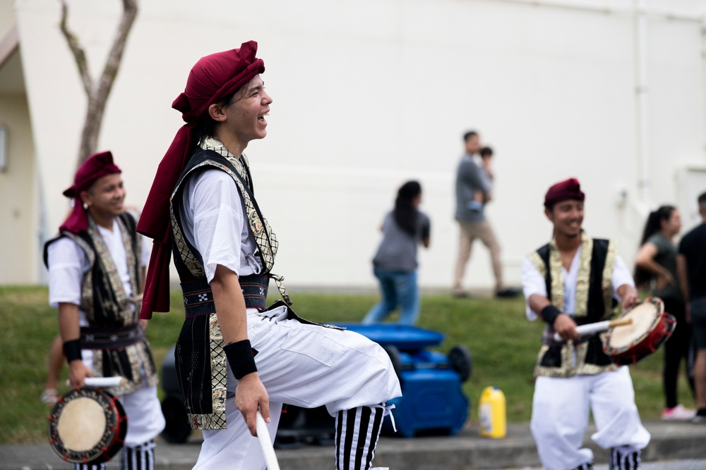 Jaagaru Eisa Group performs an Eisa march through military housing