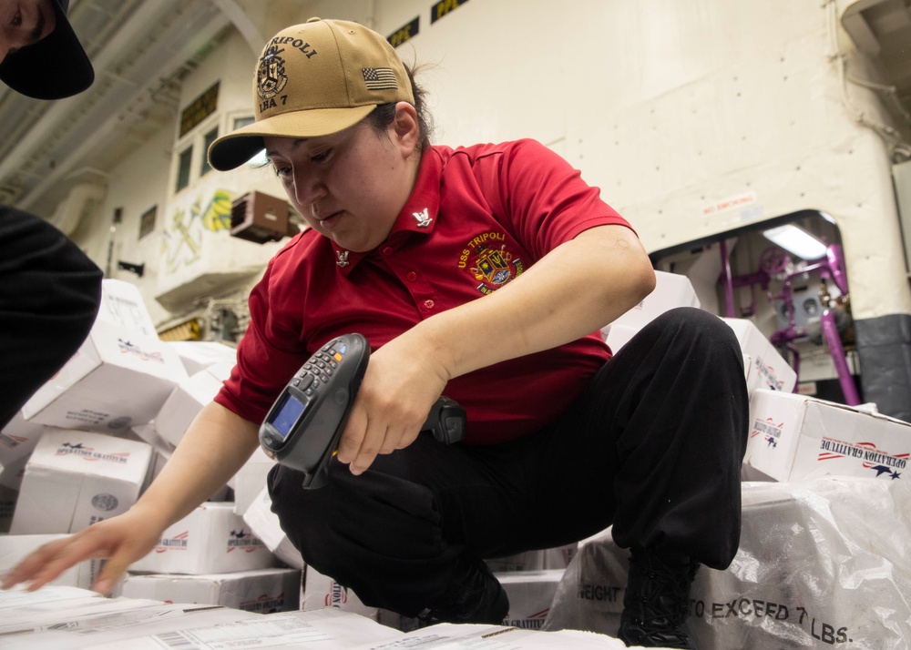 Operation Gratitude aboard USS Tripoli (LHA 7)