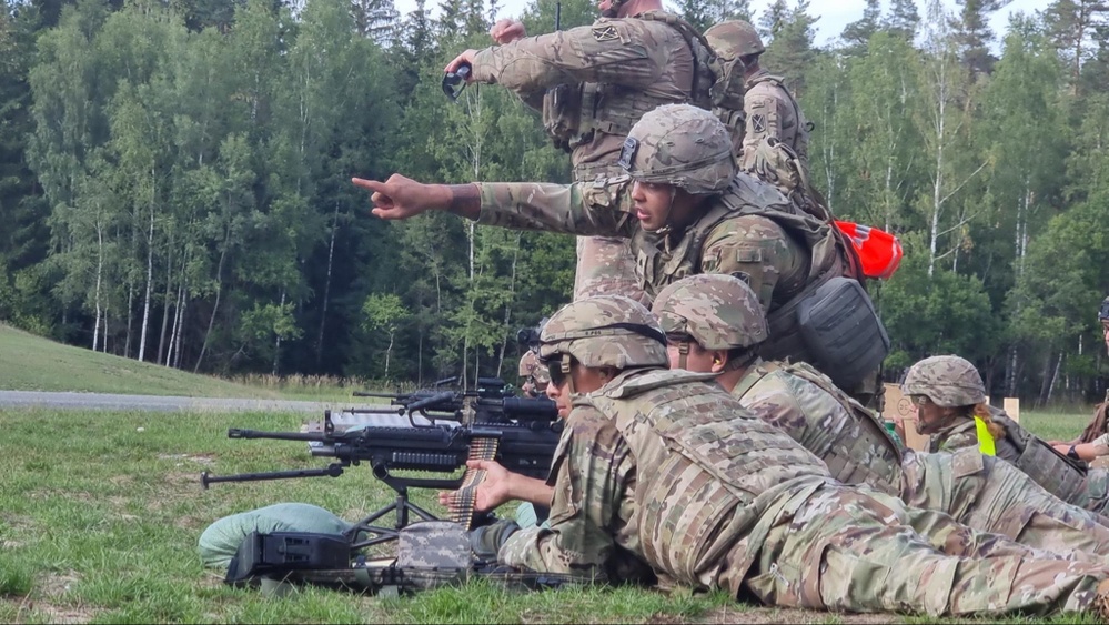 Air Defenders from 5th Battalion, 4th Air Defense Artillery, Conduct Drivers and M249 Training